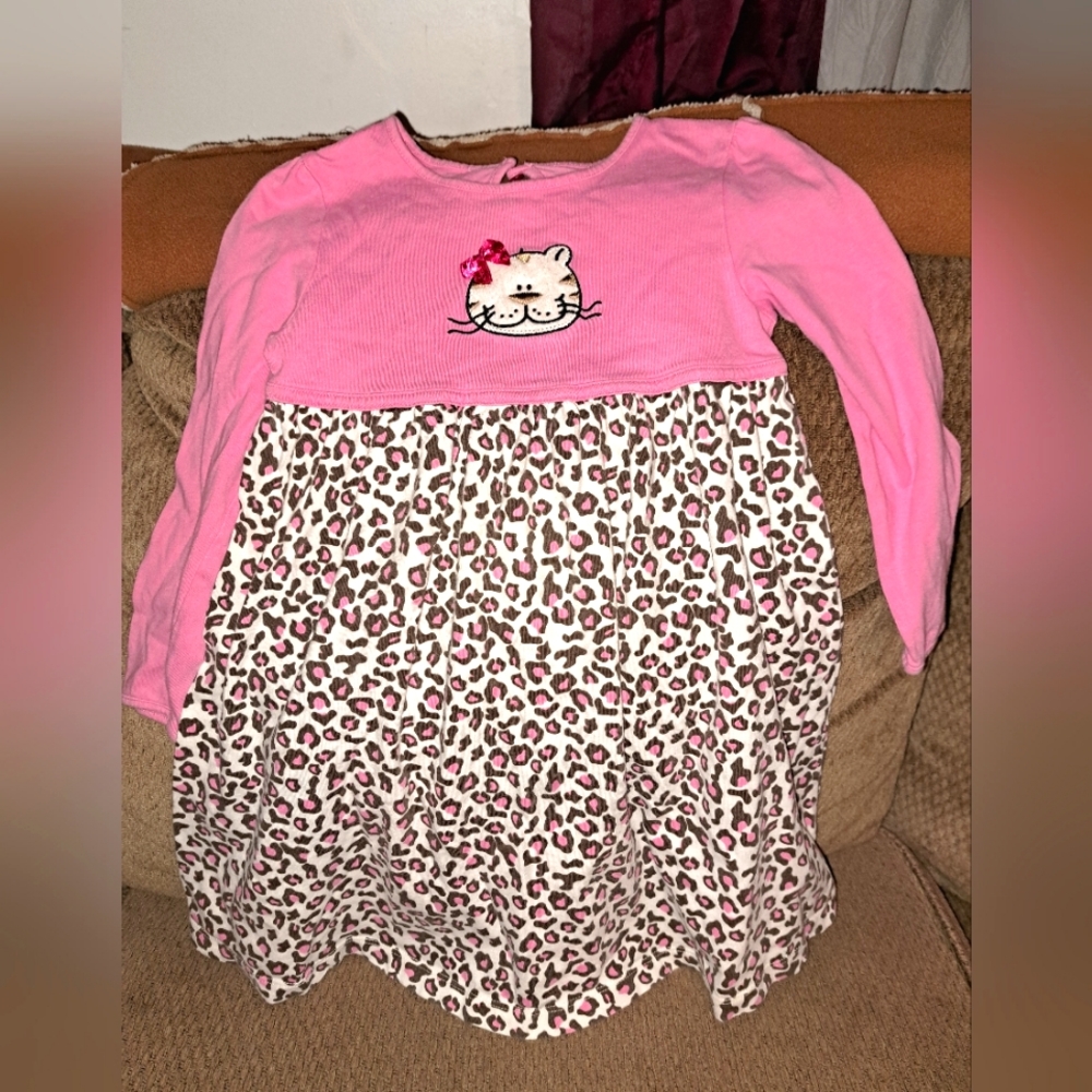 Girl's Leopard Print Dress & & matching ombre leggings